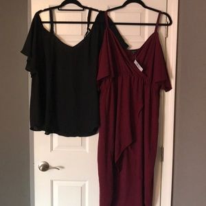 Lot of Two Torrid Cold shoulder tops size 3